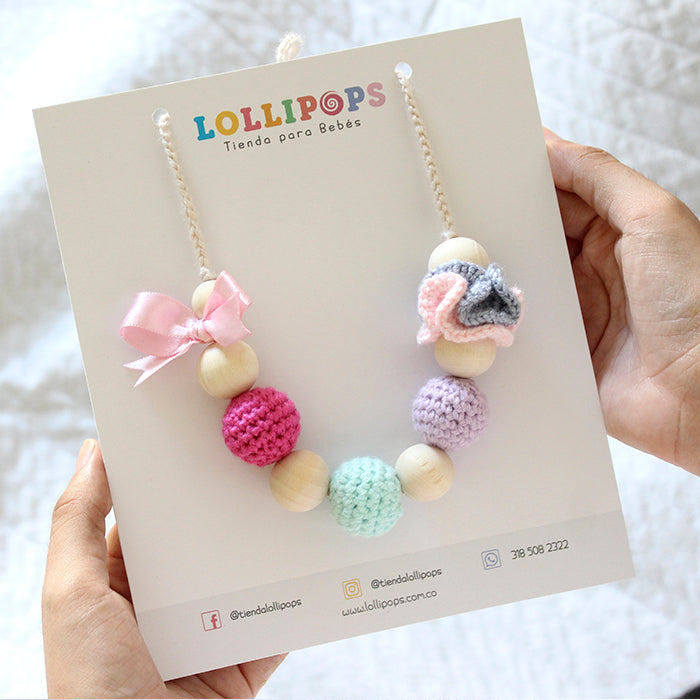 Collar de Lactancia Sadie Fucsia, Menta & Lila