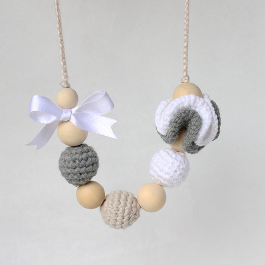 Collar de Lactancia Sadie Gris, Beige & Blanco