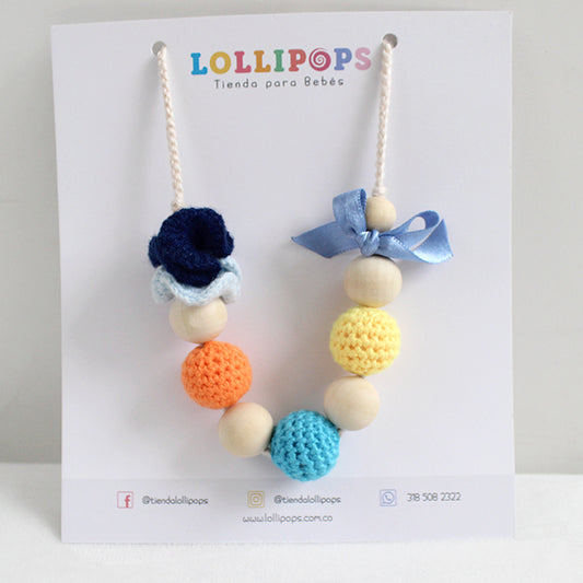 Collar de Lactancia Sadie Azul, Naranja & Amarillo