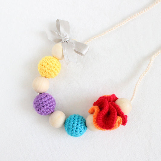 Collar de Lactancia Sadie Amarillo, Púrpura & Rojo